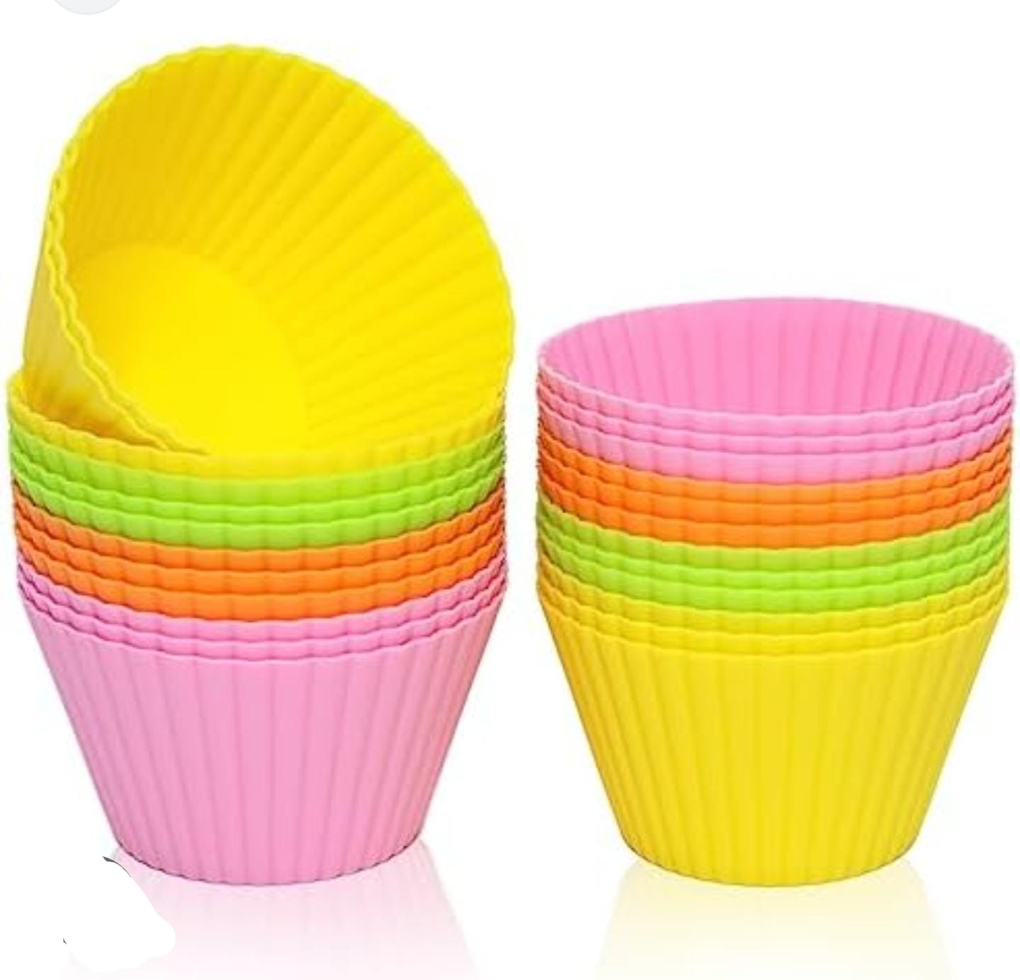 CUP CAKE MOULD. 24pcs large reusable silicone cup cake mould. Microwave, Oven, Refrigerator, Freezer and Dishwasher safe, Very flexible and easy to release, Very easy to clean, Safe material
