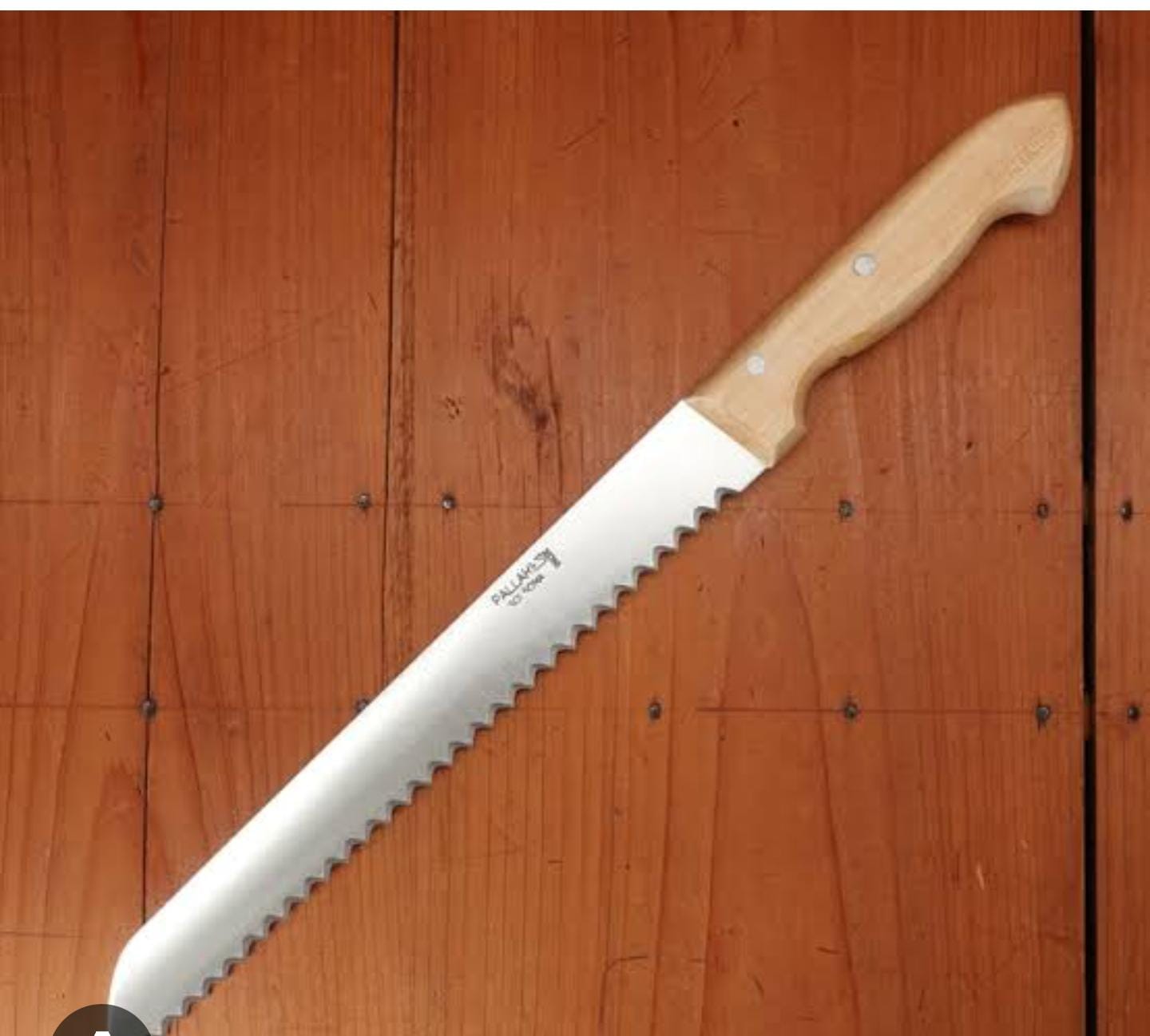 KNIFE. Serrated knife. Efficient and Effective, Quality and Durable, Clean Cut, Satisfaction Guaranteed, stainless steel blade, satin-finished, riveted