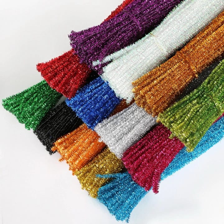 💎🥀🎈LONG STRAIGHT CHENILLE STEMS SINHLE COLOR 100PCS 300x6MMPlush Tinsel Stems Wired Sticks Kids Educational DIY Craft Supplies Toys Crafting Hobbies