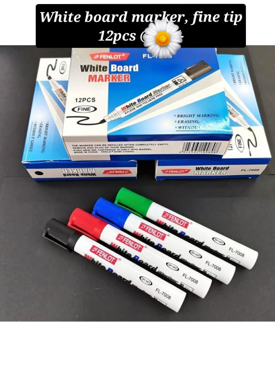 💫DURABLE 12PCS WHITE BOARD MARKERS FINE TIPremains clean and free of marks. Writing and Erasing Combo: Achieve seamless writing and erasing with the included markers and eraser.High-Performance Marke