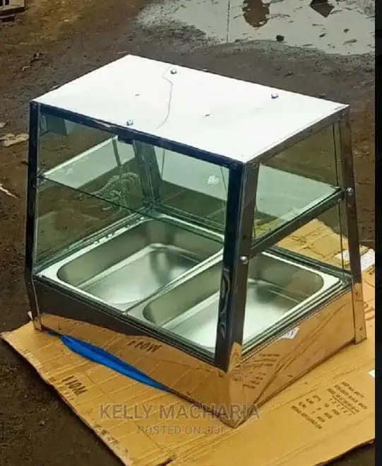 SUPER QUALITY Chips warmer/food warmer display.The displays are made out of durable stainless steel and glass, lasting for a long period of time without rusting. You can effectively attract customers