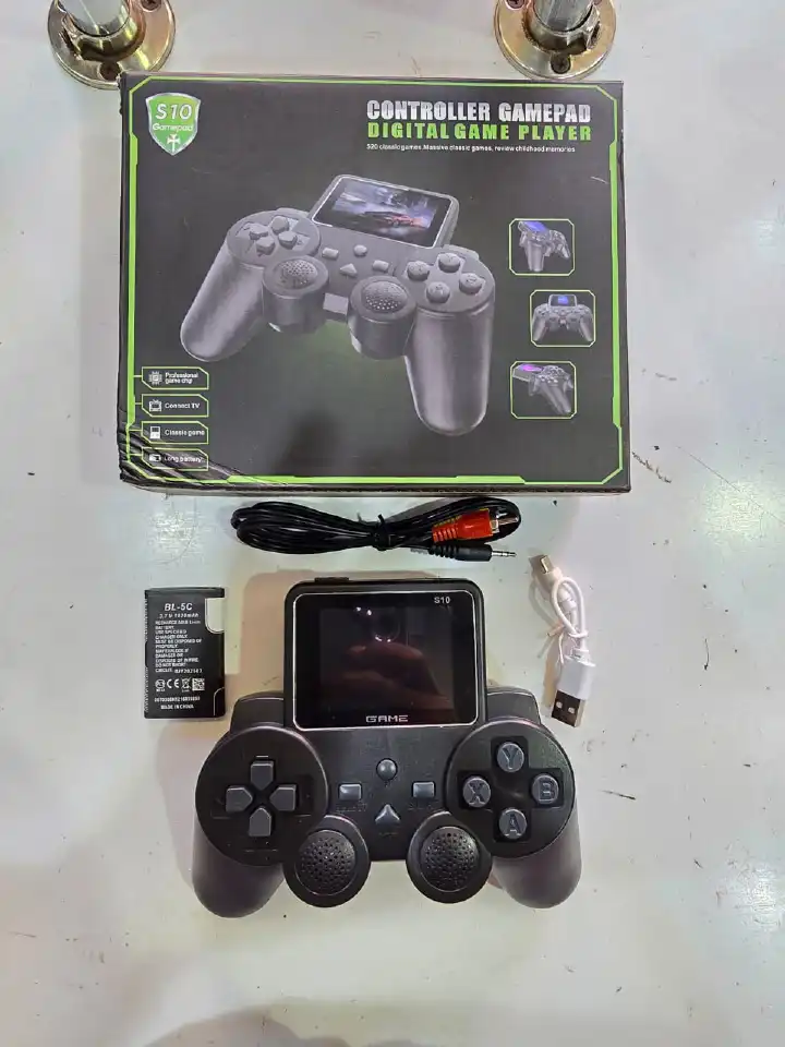 S10 Controller Gamepad Digital Game Player, a handheld retro game console. 
It comes with a built-in HD color screen.
The device is pre-loaded with 520 classic games.
It supports TV connectivity via t