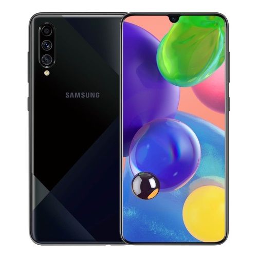 REFURBISHED SAMSUNG A70 6GB RAM 128GB ROM BLACK DISPLAY 6.7 INCHES TRIPPLE BACK CAMERA 32MP + 8MP + 5MP BATTERY CAPACITY 4500 MAH
