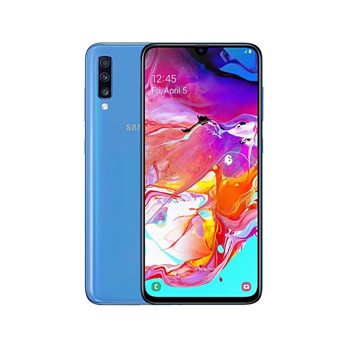 REFURBISHED SAMSUNG A70 6GB RAM 128GB ROM BLACK DISPLAY 6.7 INCHES TRIPPLE BACK CAMERA 32MP + 8MP + 5MP BATTERY CAPACITY 4500 MAH