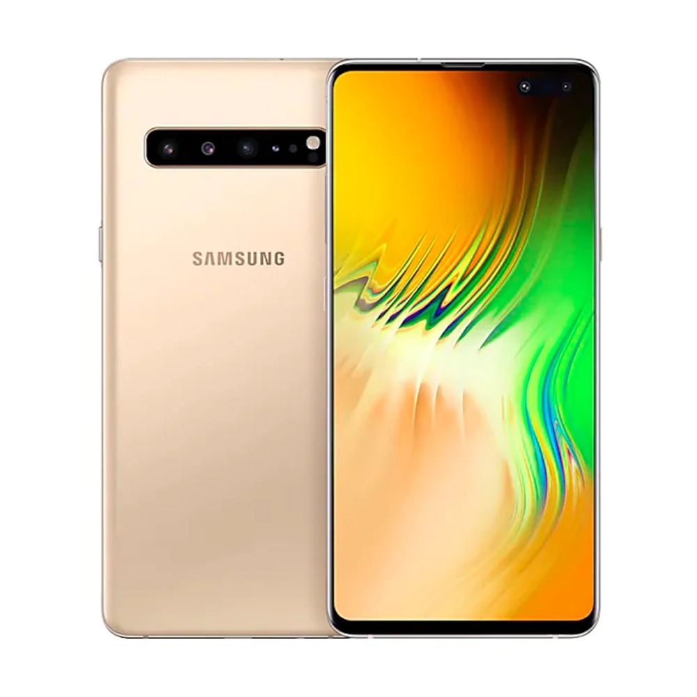 REFURBISHED SAMSUNG S10 5G 256GB ROM 8GB RAM GOLD DISPLAY 6.7 INCHES REAR CAMERA 12MP + 12MP + 16MP + 0.038MP ANDROID 12