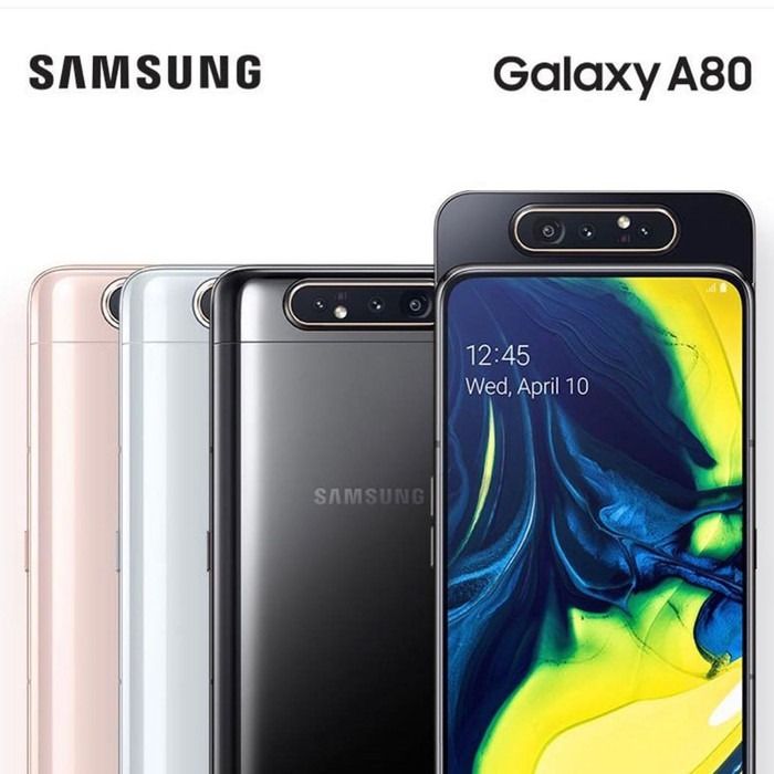REFURBISHED SAMSUNG A80 128GB ROM 8GB RAM BLACK DISPLAY 6.7 INCHES REAR ROTATING CAMERA 48MP + 8MP ANDROID 9