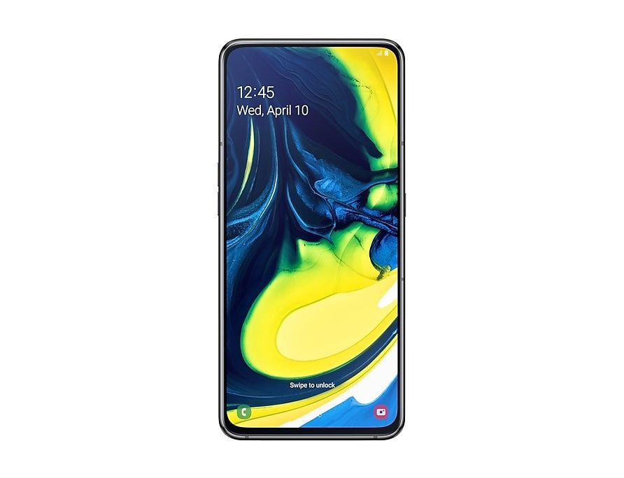 REFURBISHED SAMSUNG A80 128GB ROM 8GB RAM BLACK DISPLAY 6.7 INCHES REAR ROTATING CAMERA 48MP + 8MP ANDROID 9