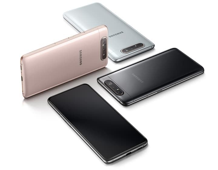 REFURBISHED SAMSUNG A80 128GB ROM 8GB RAM BLACK DISPLAY 6.7 INCHES REAR ROTATING CAMERA 48MP + 8MP ANDROID 9