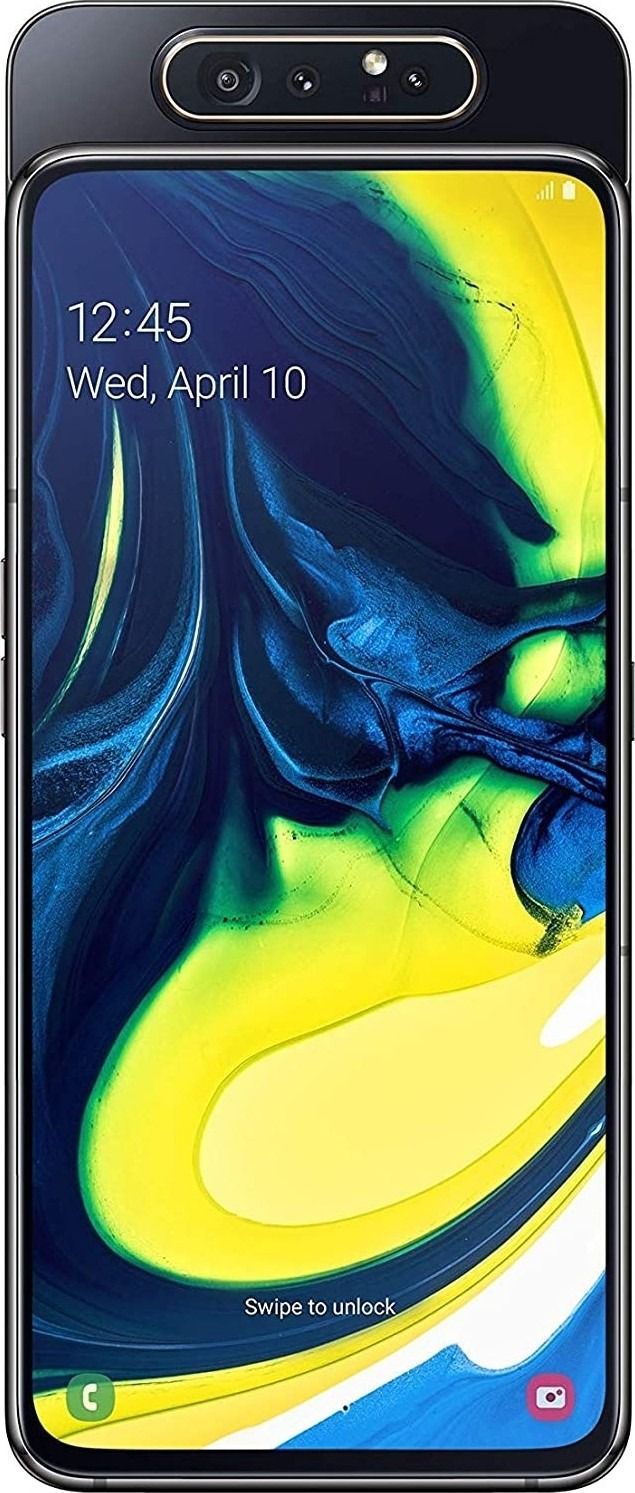 REFURBISHED SAMSUNG A80 128GB ROM 8GB RAM BLACK DISPLAY 6.7 INCHES REAR ROTATING CAMERA 48MP + 8MP ANDROID 9