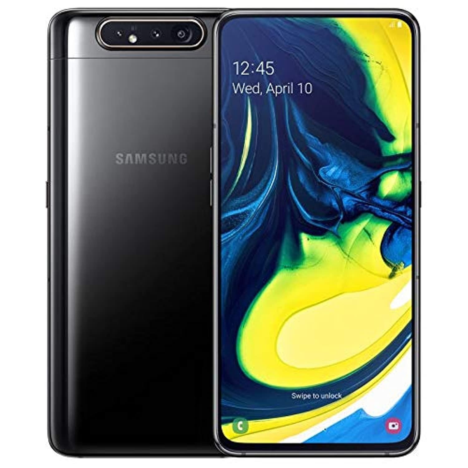 REFURBISHED SAMSUNG A80 128GB ROM 8GB RAM BLACK DISPLAY 6.7 INCHES REAR ROTATING CAMERA 48MP + 8MP ANDROID 9