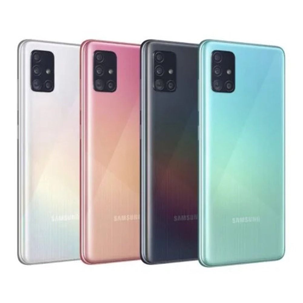 REFURBISHED SAMSUNG A51 4G 128GB ROM 6GB RAM DISPLAY 6.5 INCHES REAR CAMERA 48MP + 12MP + 5MP + 5MP FRONT CAMERA 32 MP BATTERY  CAPACITY 4000Mah WITH WARRANTY