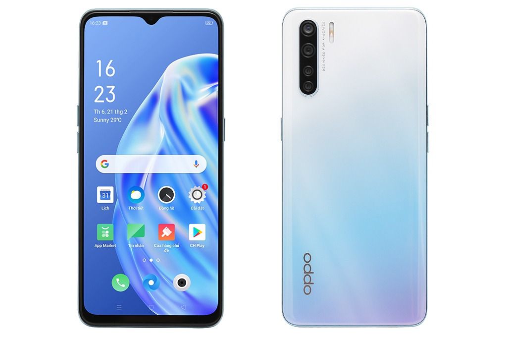 Refurbished Phones OPPO A91 128GB+8GB 6.4" 4000mAh AMOLED Screen Dual SIM 4G Fingerprint with Face Unlock Type-C charge 48MP+16MP with charger