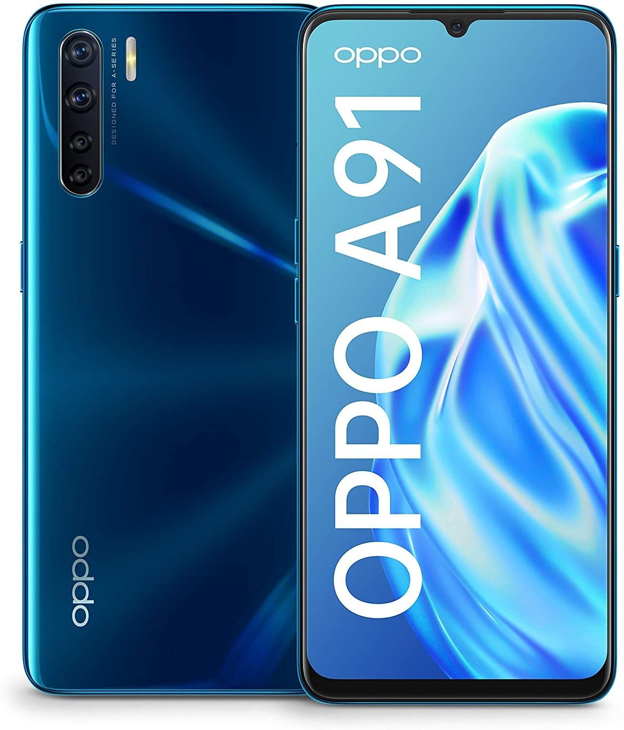 Refurbished Phones OPPO A91 128GB+8GB 6.4" 4000mAh AMOLED Screen Dual SIM 4G Fingerprint with Face Unlock Type-C charge 48MP+16MP with charger