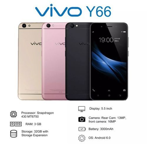 REFURBISHED VIVO Y66 3GB RAM 32GB ROM DISPLAY 5.5 INCHES  REAR CAMERA 13MP FRONT CAMERA 16MP BATTERY CAPACITY 3000MAH ANDROID 6