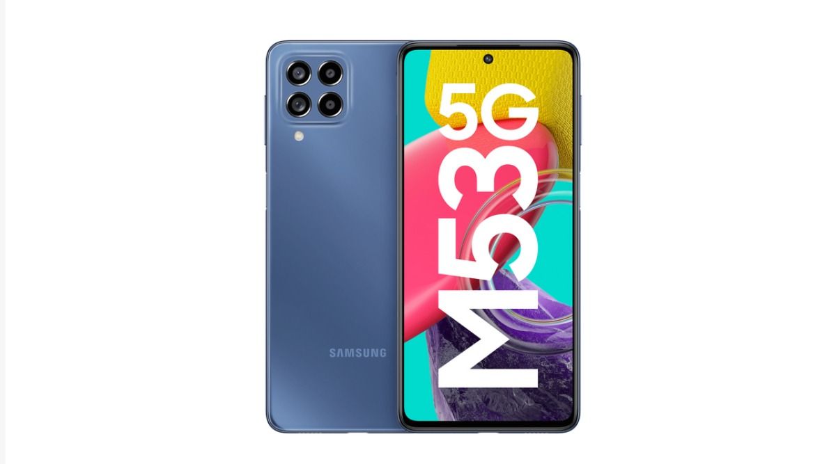 REFURBISHED 99% CLEAN SAMSUNG M53 5G 128GB ROM 8GB RAM DISPLAY 6.7 INCHES REAR CAMERA 108MP + 8MP + 2MP + 2MP BATTER CAPACITY 5000Mah ANDROID 15