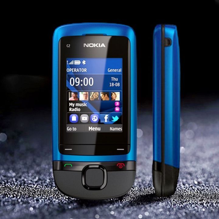 NOKIA C2-05 DISPLAY 2 INCHES SLIDE FEATURE PHONE 64MP STORAGE SUPPORTS MEMORY CARD BATTERY 86OMah BLACK/BLUE