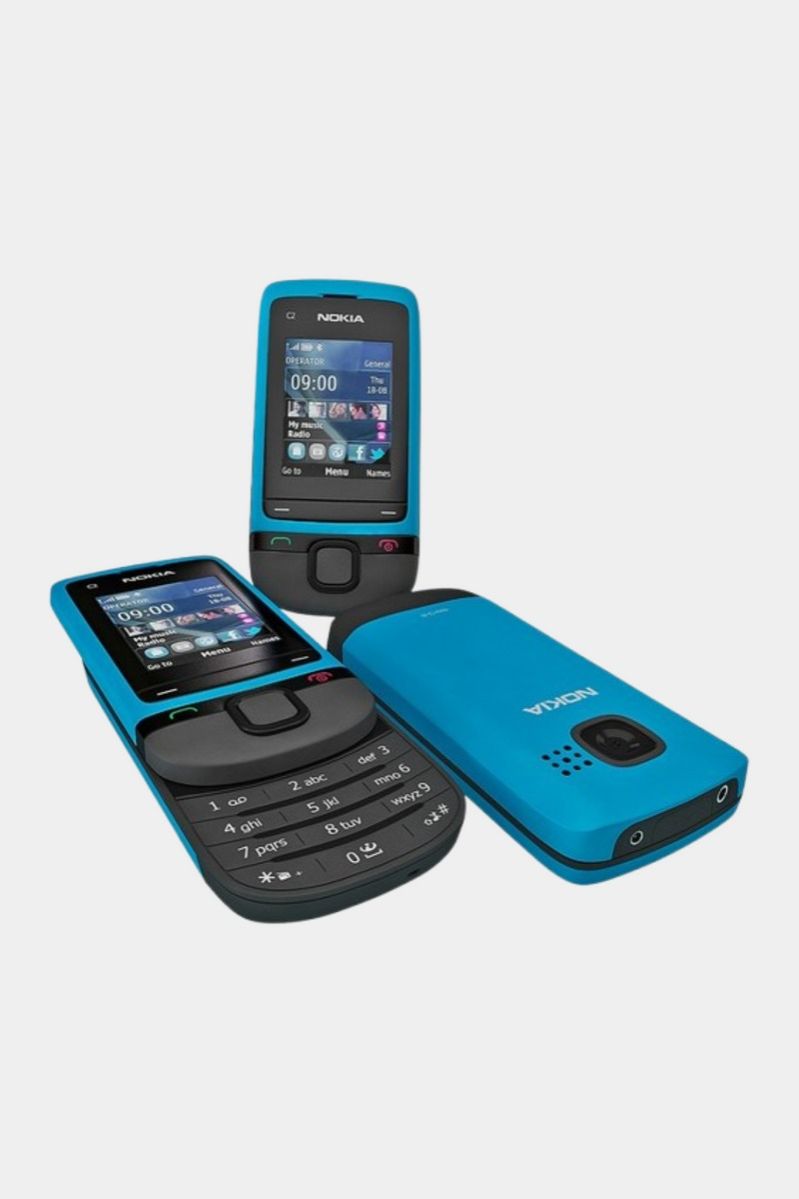 NOKIA C2-05 DISPLAY 2 INCHES SLIDE FEATURE PHONE 64MP STORAGE SUPPORTS MEMORY CARD BATTERY 86OMah BLACK/BLUE