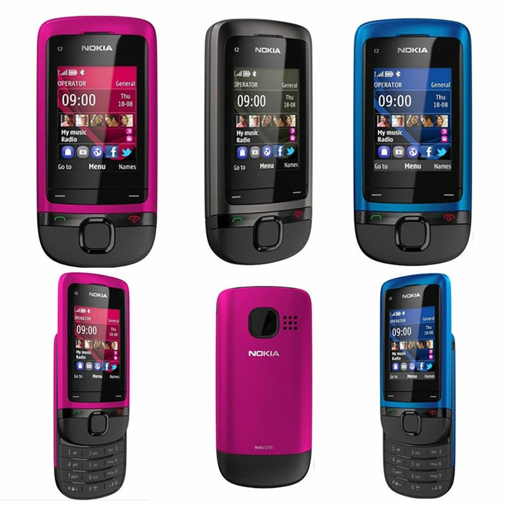 NOKIA C2-05 DISPLAY 2 INCHES SLIDE FEATURE PHONE 64MP STORAGE SUPPORTS MEMORY CARD BATTERY 86OMah BLACK/BLUE