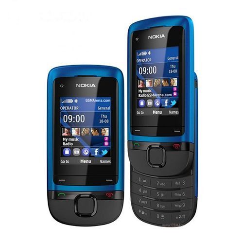 NOKIA C2-05 DISPLAY 2 INCHES SLIDE FEATURE PHONE 64MP STORAGE SUPPORTS MEMORY CARD BATTERY 86OMah BLACK/BLUE
