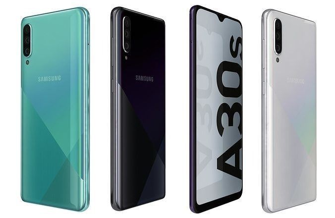 SAMSUNG A30S 128GB ROM 4GB RAM DISPLAY 6.40 INCHES REAR CAMERA 25MP + 5MP + 8MP FRONT CAMERA 16MP  ANDROID 10 BATTERY CAPACITY 4000Mah