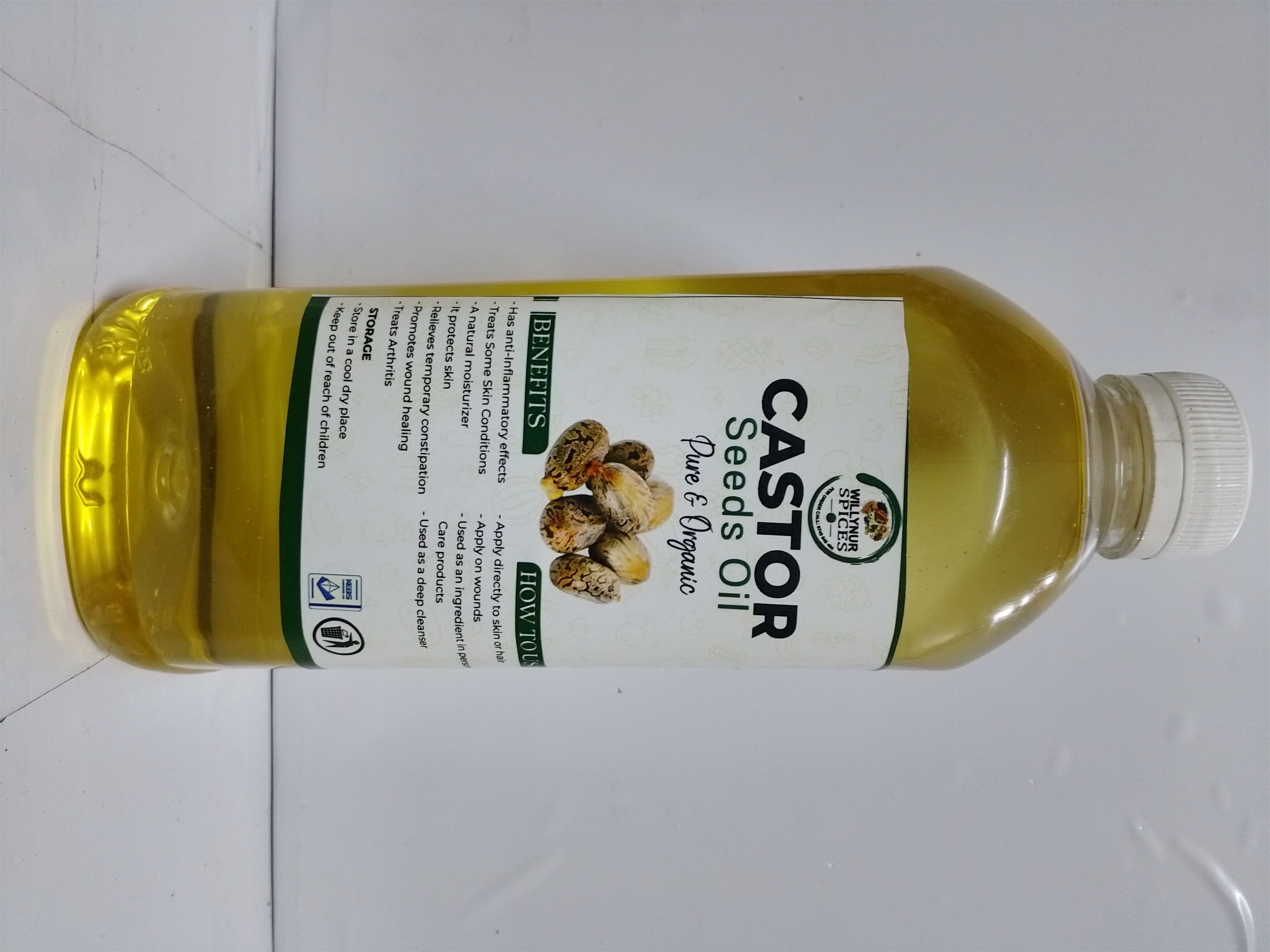 CASTOR OIL  pure Organic cold press ( for internal & external use)