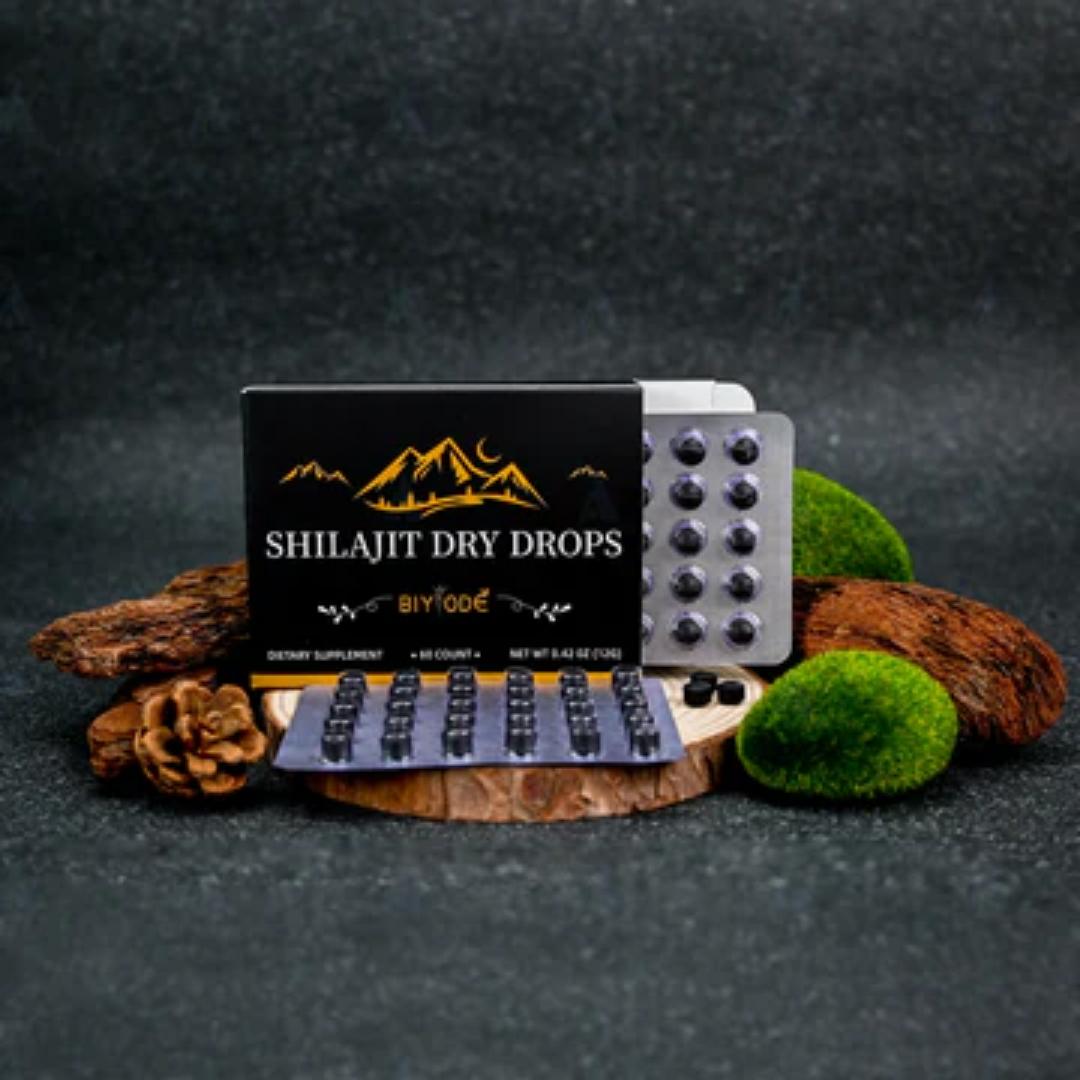 SHILAJIT DRY DROPS TABLETS (BIYODE)Pure Himalayan Shilajit Dry Drops: Boost Natural Energy, Support Men’s Vitality, and Enhance Daily Performance with 85+ Essential Trace Minerals. view 2