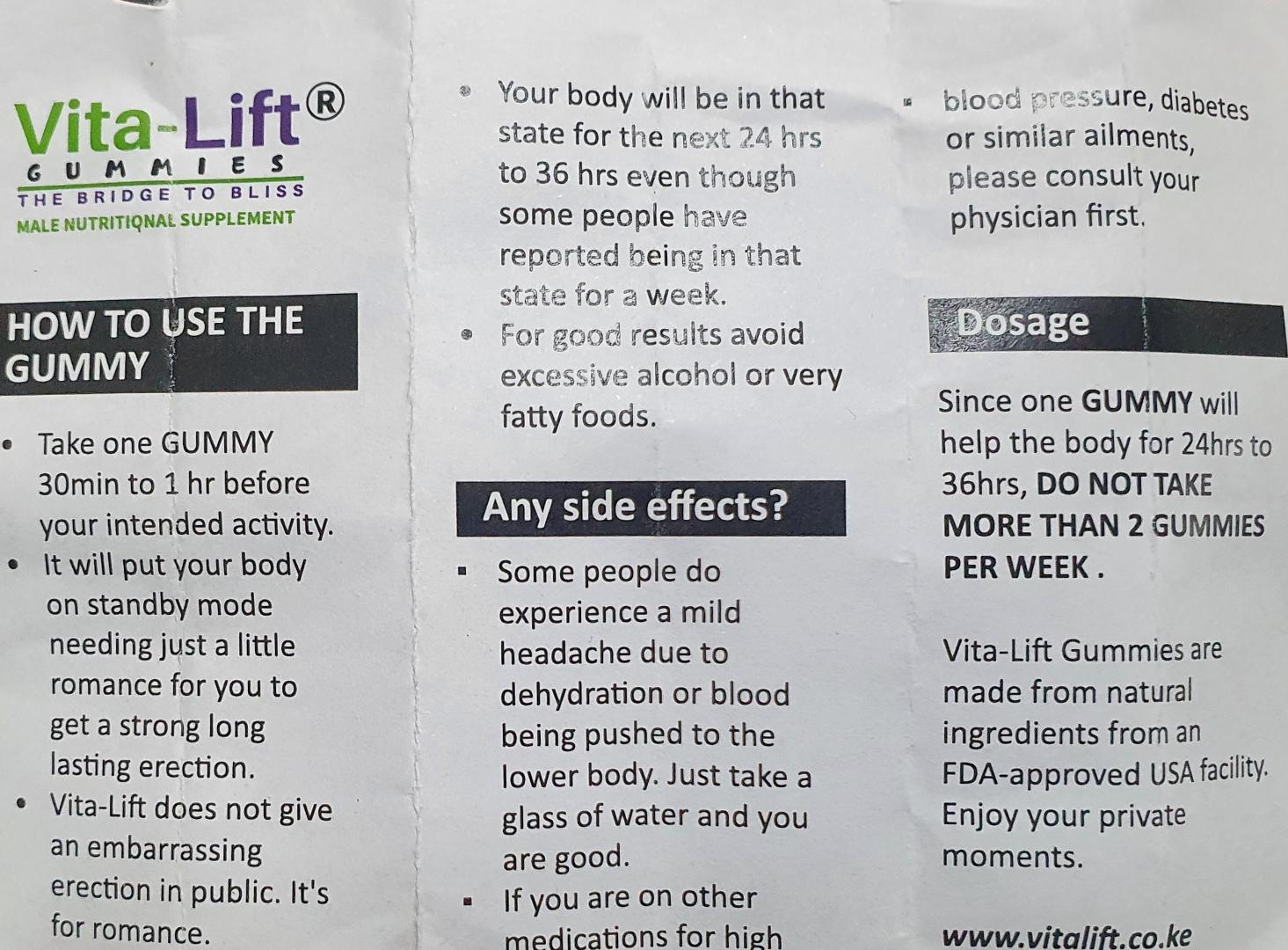 VITA LIFT GUMMIES (Best gummies for instant sexual energy for men)