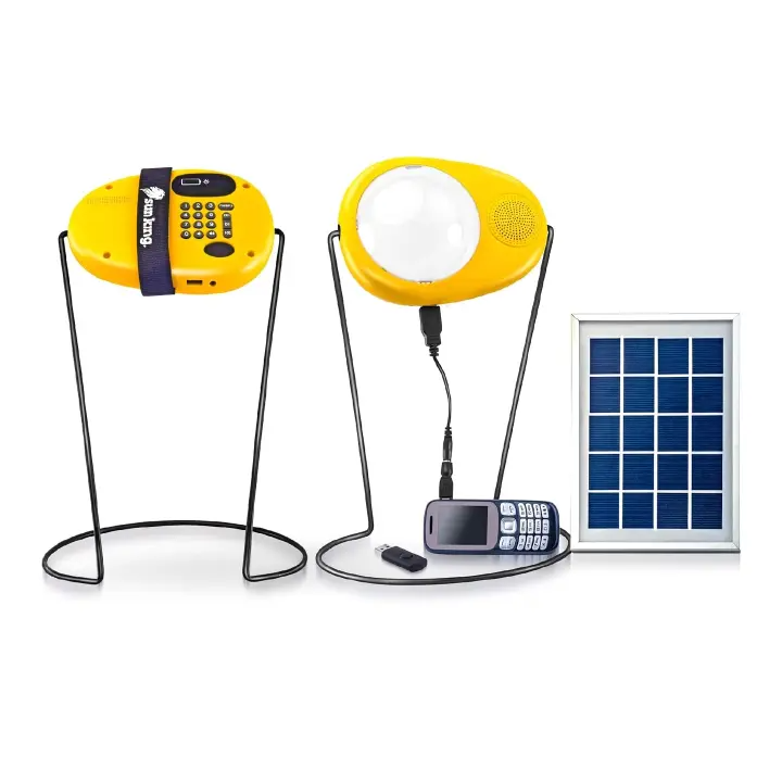 Sun King Boom [3-in-1] Portable Solar Lamp with FM, MP3, and USB Mobile Charging