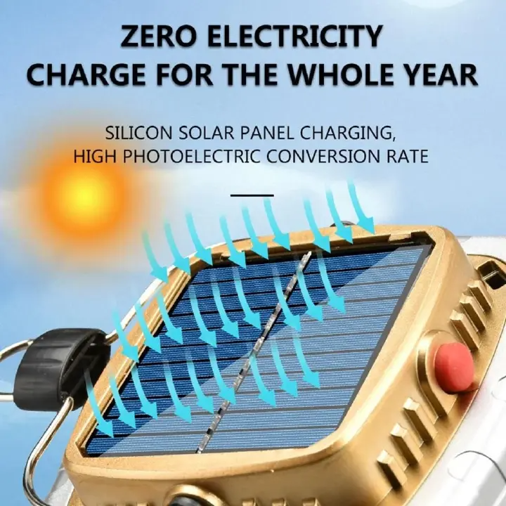 Solar Flashlight, USB, Solar Lawn Light / Tourist Lamp / Camping Spotlight