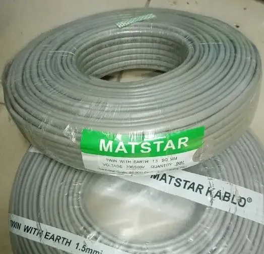 90Mtrs Matstar 1.5 Twin Cable + Earth Flat Power Electrical Cable
