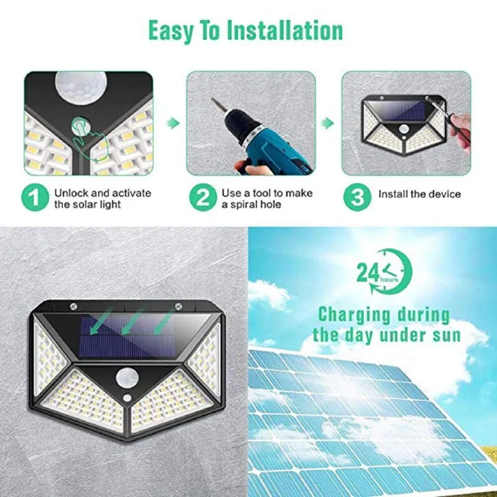 4 Sided Solar Powered Outdoor Light