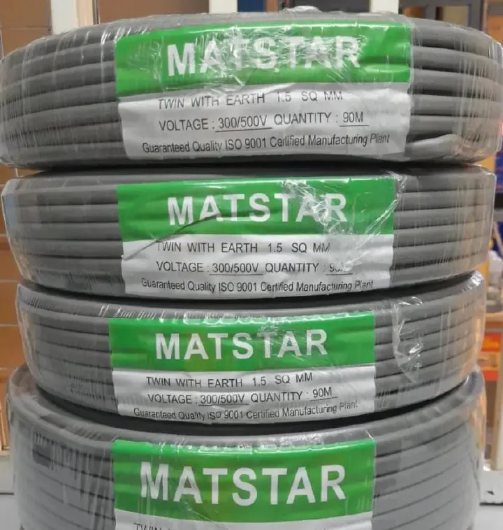 MatStar Twin Cable + Earth Flat Power Electrical Cable for AC / DC wiring