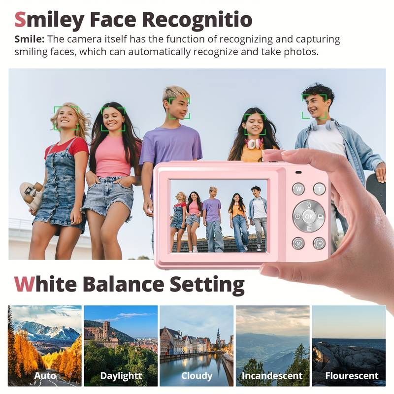 DC403 44MP 1080P HD Digital Camera 16X Digital Cameras Camera Photography Professional Camera For Teenagers, And Beginners With 32G TF Card, Support For Taking Photos, Recording Videos, And Webcam