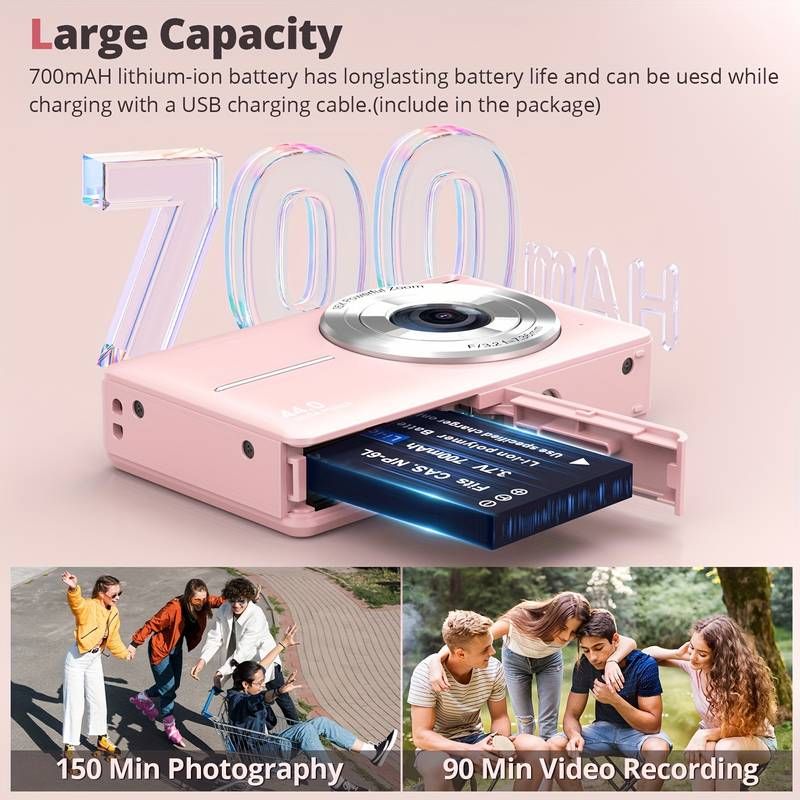 DC403 44MP 1080P HD Digital Camera 16X Digital Cameras Camera Photography Professional Camera For Teenagers, And Beginners With 32G TF Card, Support For Taking Photos, Recording Videos, And Webcam