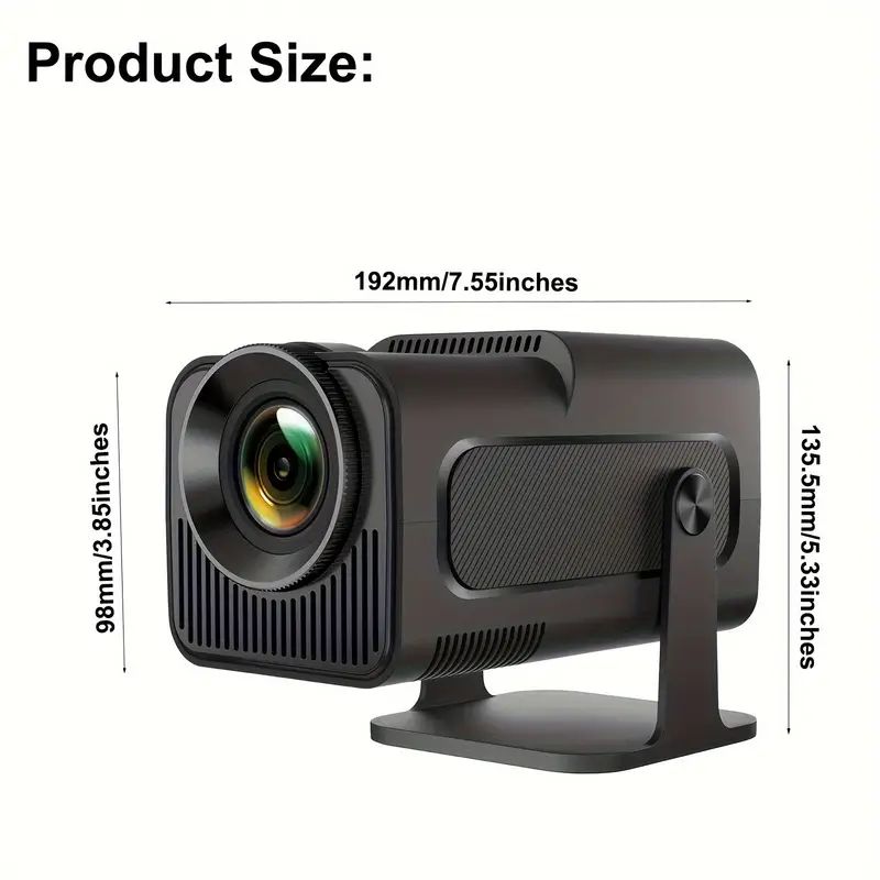 New Smart Projector HY320 Mini Native 720P Support 4K Decoding 400ANSI Android 11.0 Flexible 180° Rotate Dual Band WIFI Band For Home Theater/Outdoors