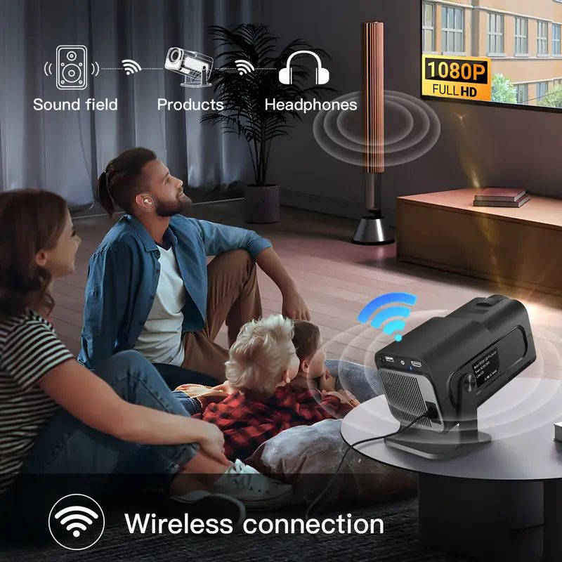 New Smart Projector HY320 Mini Native 720P Support 4K Decoding 400ANSI Android 11.0 Flexible 180° Rotate Dual Band WIFI Band For Home Theater/Outdoors