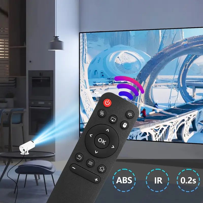2025 Universal Remote Control for HY300PRO Projector, Compatible with T01A, HY320 & HY320MINI - Battery Powered, Supports Single Device - Chipset Allwinner H713 Ready - Connectivity Free