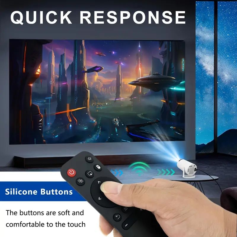 2025 Universal Remote Control for HY300PRO Projector, Compatible with T01A, HY320 & HY320MINI - Battery Powered, Supports Single Device - Chipset Allwinner H713 Ready - Connectivity Free