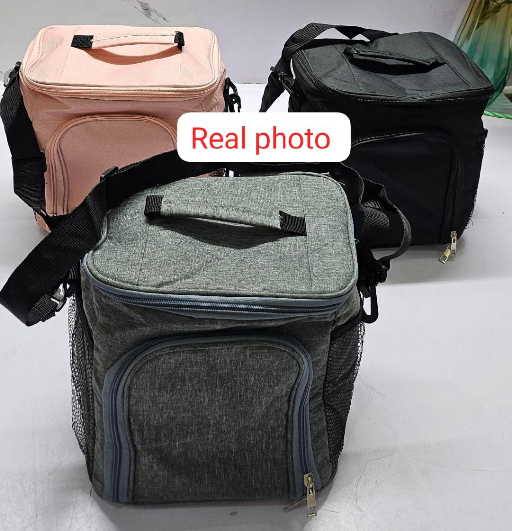side pocket 2layer large capacity insulated  food lunch bag