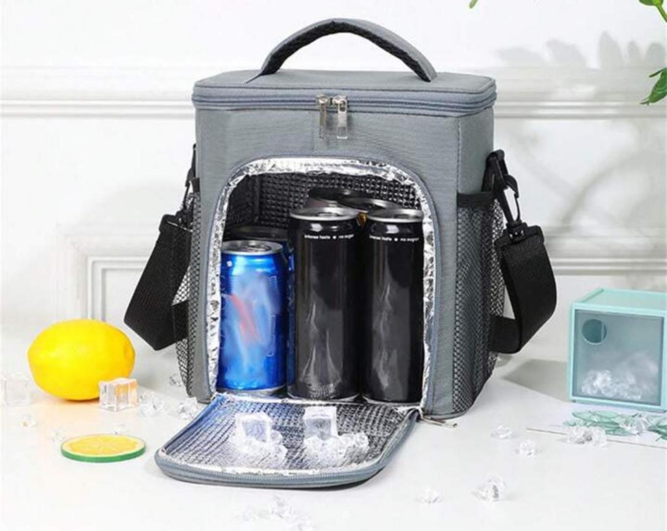 side pocket 2layer large capacity insulated  food lunch bag