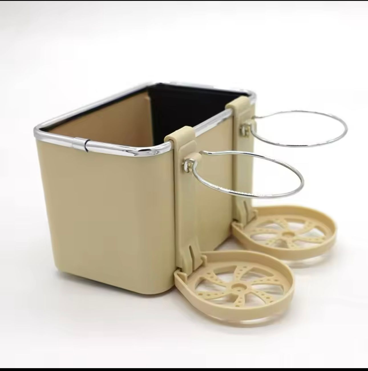 Car arm rest organizer ( box, phone slot, 2 bottle holder) It has an adjustable nylon adhesive tape design, which is very easy to install and will not damage the gaps in the car.