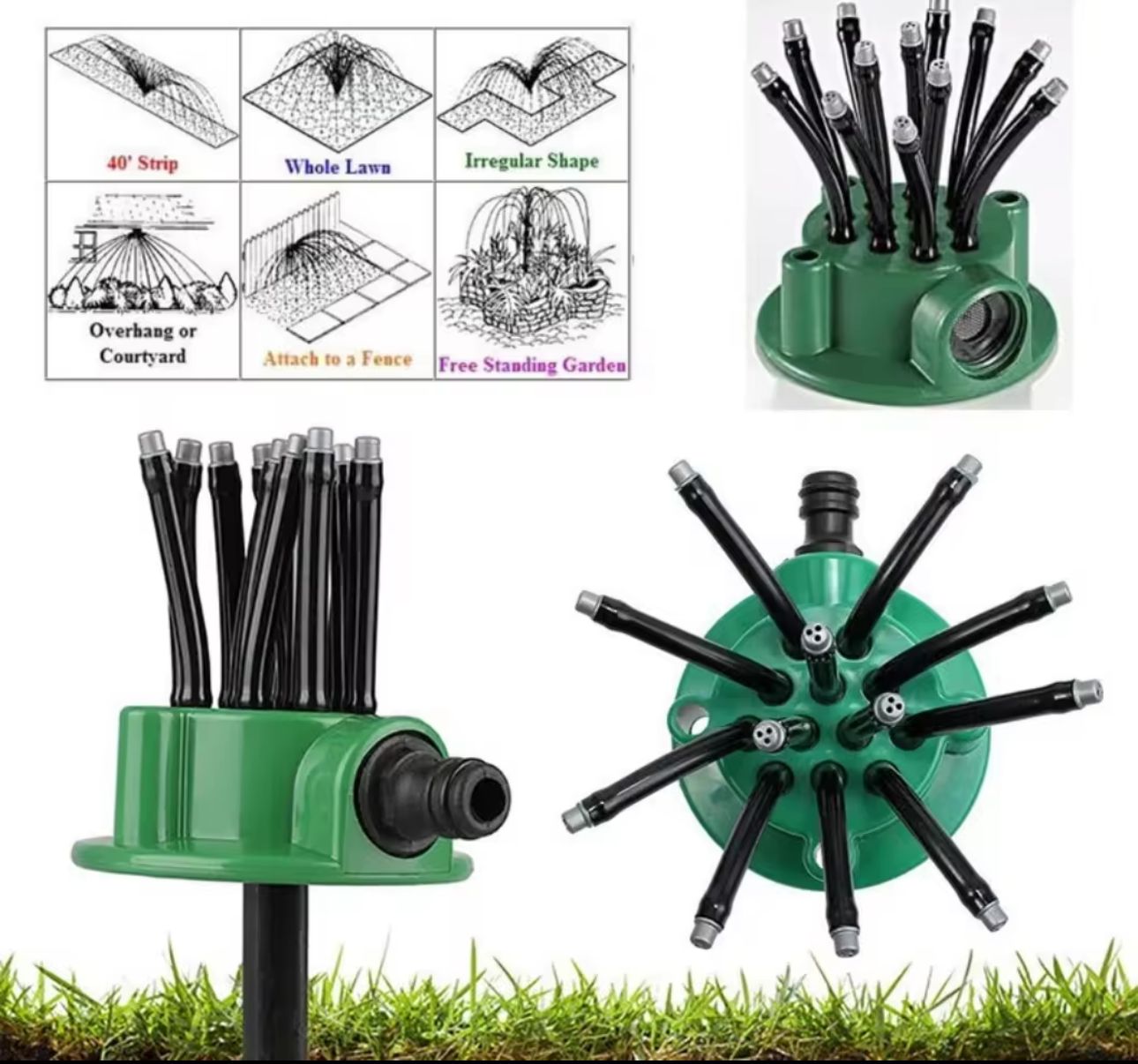 360 Degrees automatic Garden sprinkler for watering grass lawn rotary nozzle rotating sprinkler,Garden Water Sprinklers for Yard Large Area, Plant Irrigation and Kids Sprinklers for Yard