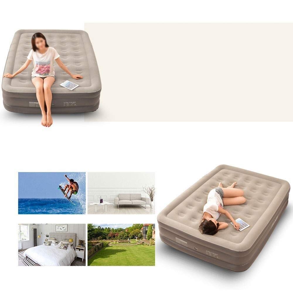 Inflatable Airbed Mattress with  Automatic in built Pump/ Self inflating automatic electric pump/ Size 190*101*38 cms/ Queen comfort plush airbed with fibre/ Ideal for home, camping,  travelling