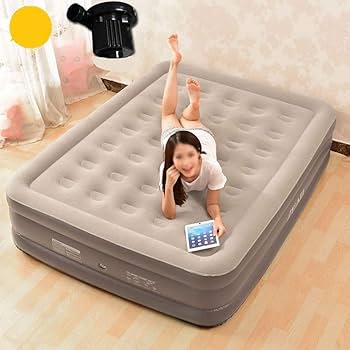 Inflatable Airbed Mattress with  Automatic in built Pump/ Self inflating automatic electric pump/ Size 190*101*38 cms/ Queen comfort plush airbed with fibre/ Ideal for home, camping,  travelling