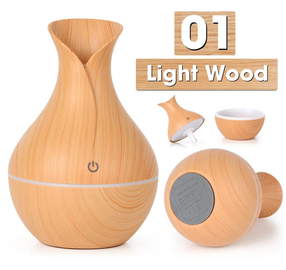Humidifier wooden Portable Mini Wooden Air Humidifiers Aromatherapy Ultrasonic Aroma Humidifier Diffuser with Color Changing LED mini Atomization Humidifier