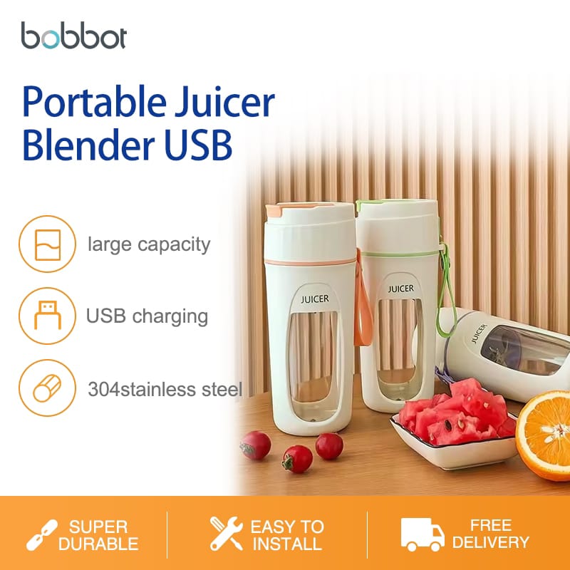 Portable Blender, Personal Mini Smoothie Blender, Juicer Blenders for Kitchen with USB Rechargeable and 8 Strong Cutting Power Blades, Cordless 340ml Individual Blender for Gym, Office, Home, Travel