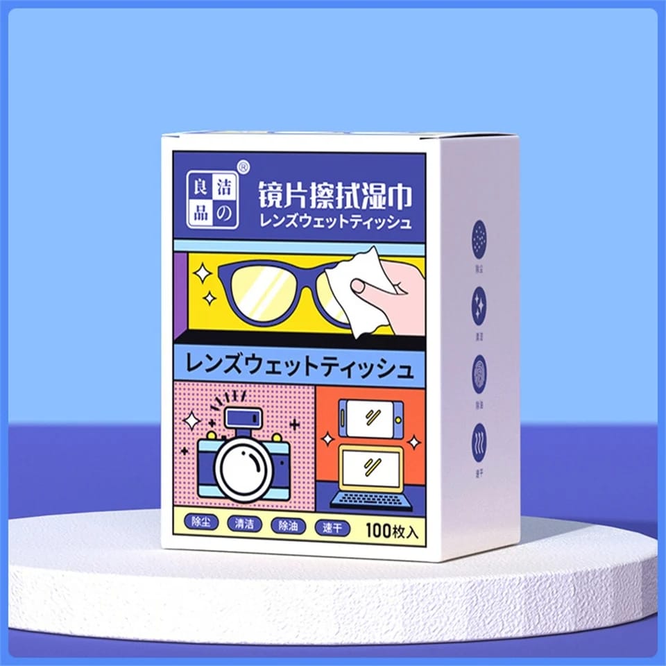100pcs Disposable cleaning wipes/Suitable for :Eye Glasses,Phones,Cameras,Windows/ Glasses Cleaning Cloth for Lens Phone Screen Cleaning Wipes