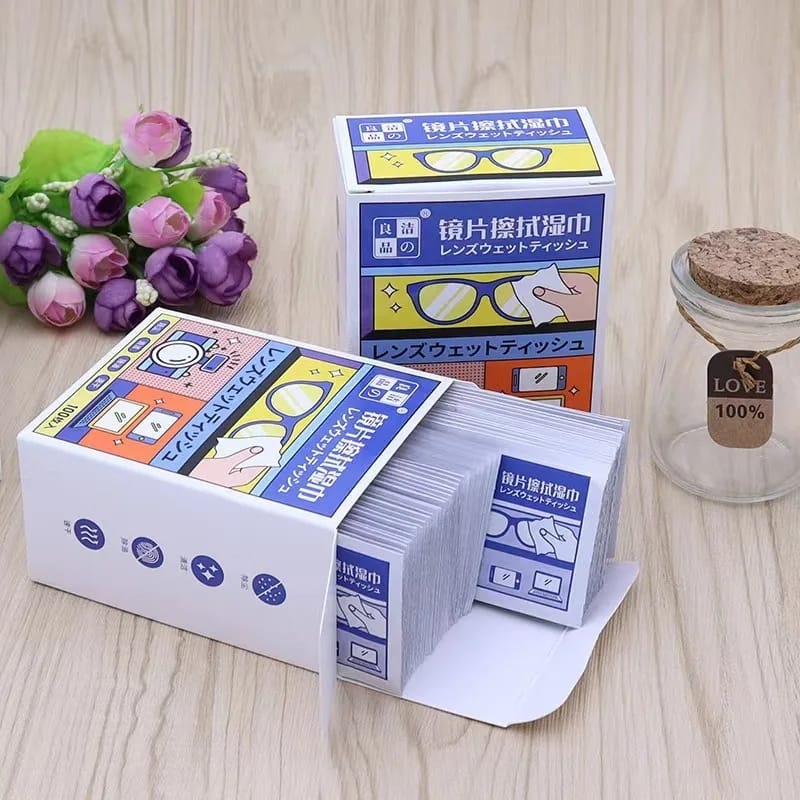 100pcs Disposable cleaning wipes/Suitable for :Eye Glasses,Phones,Cameras,Windows/ Glasses Cleaning Cloth for Lens Phone Screen Cleaning Wipes