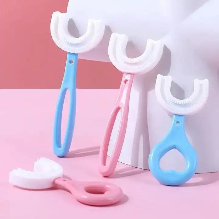 U-shaped Baby Toothbrush Children 360 Degree Child Toothbru/U-shaped Baby Toothbrush Children 360 Degree Child Toothbrushes Teethers Soft Silicone Toddlers Brush Kids Teeth Oral Care Cleaning Newborn