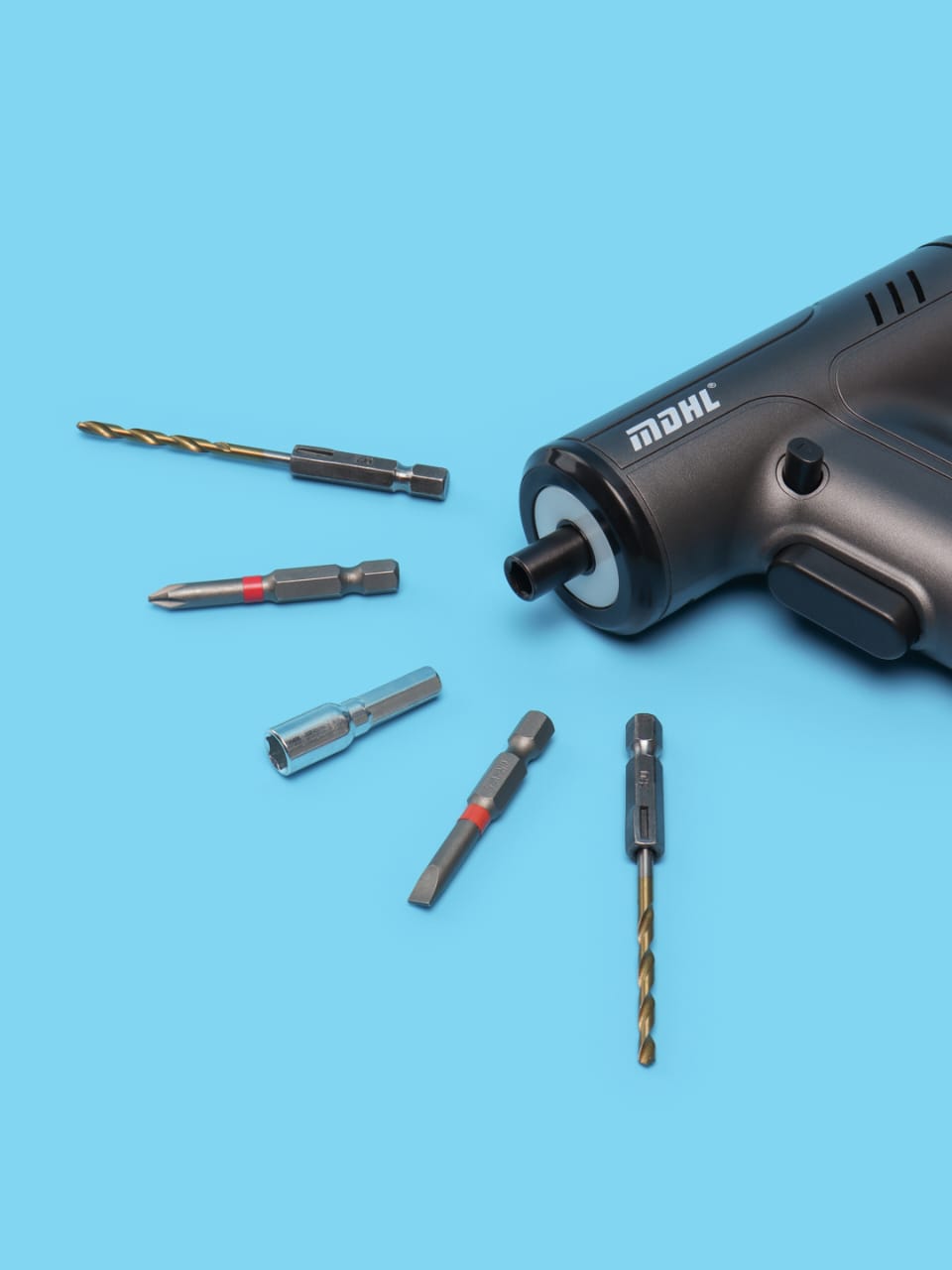 Multifunctional rechargeable electric screwdriver
>Powerful motor
>High torque 
>Complete accessories
>Model MD-8728
>Rated Voltage 4.2V
>Charging voltage 110V-220V
>No-load speed 280
